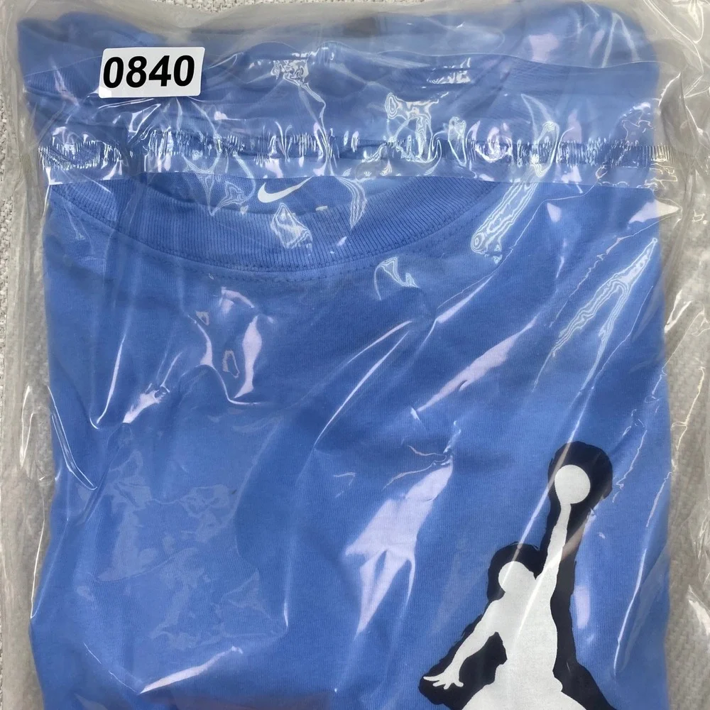 Nike Jordan North Carolina Tar Heels Mens 2XL Blue Graphic T-Shirt UNC Jumpman